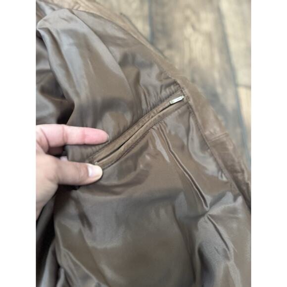 VTG Georgetown Leather Design Jacket 90s Bomber A2 Lg Aviator Distressed Korea - Picture 13 of 16